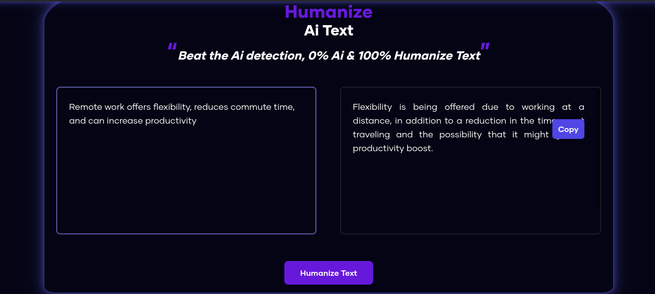 After Humanize ai text